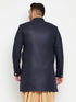 Vastramay Men's Plus Size Navy Blue Slim Fit Sherwani Only Top